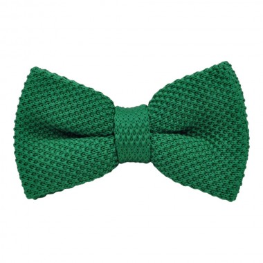 Noeud papillon en tricot. Noué. Vert uni