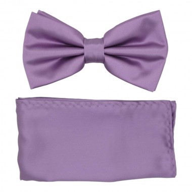 Ensemble Noeud papillon et Pochette assortie, violet lila...